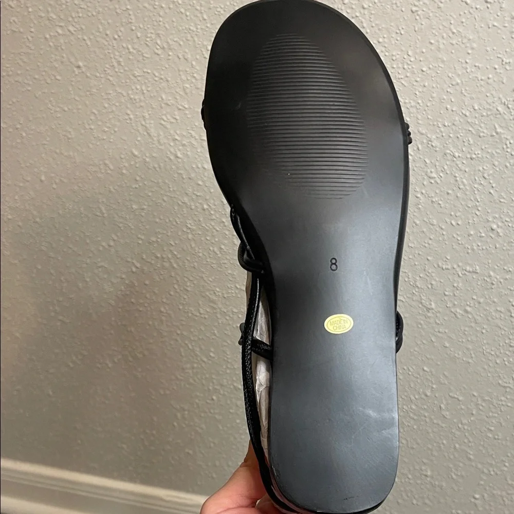 Colorful Beaded Black Sandals - Picture 5 of 6